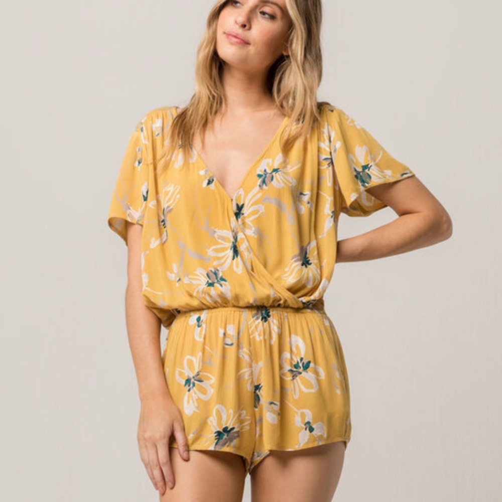 O’Neill Charlene Golden Yellow Floral Romper